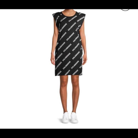 Kendall + Kylie Dress T-shirt Juniors' Shoulder Pads Dress NEW WITH TAGS jersey - Picture 1 of 7